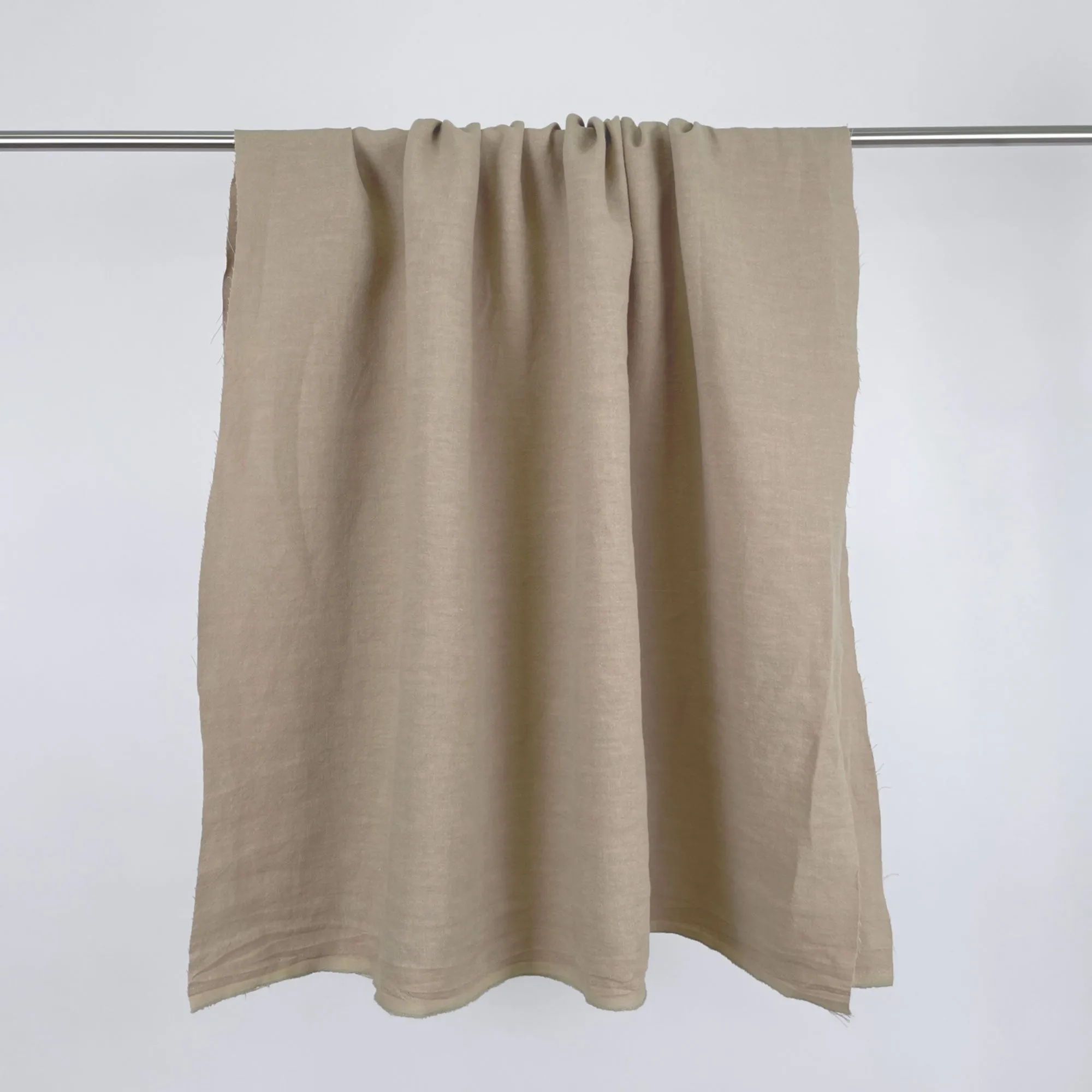 Soft Washed Lightweight Linen Fabric in Latte