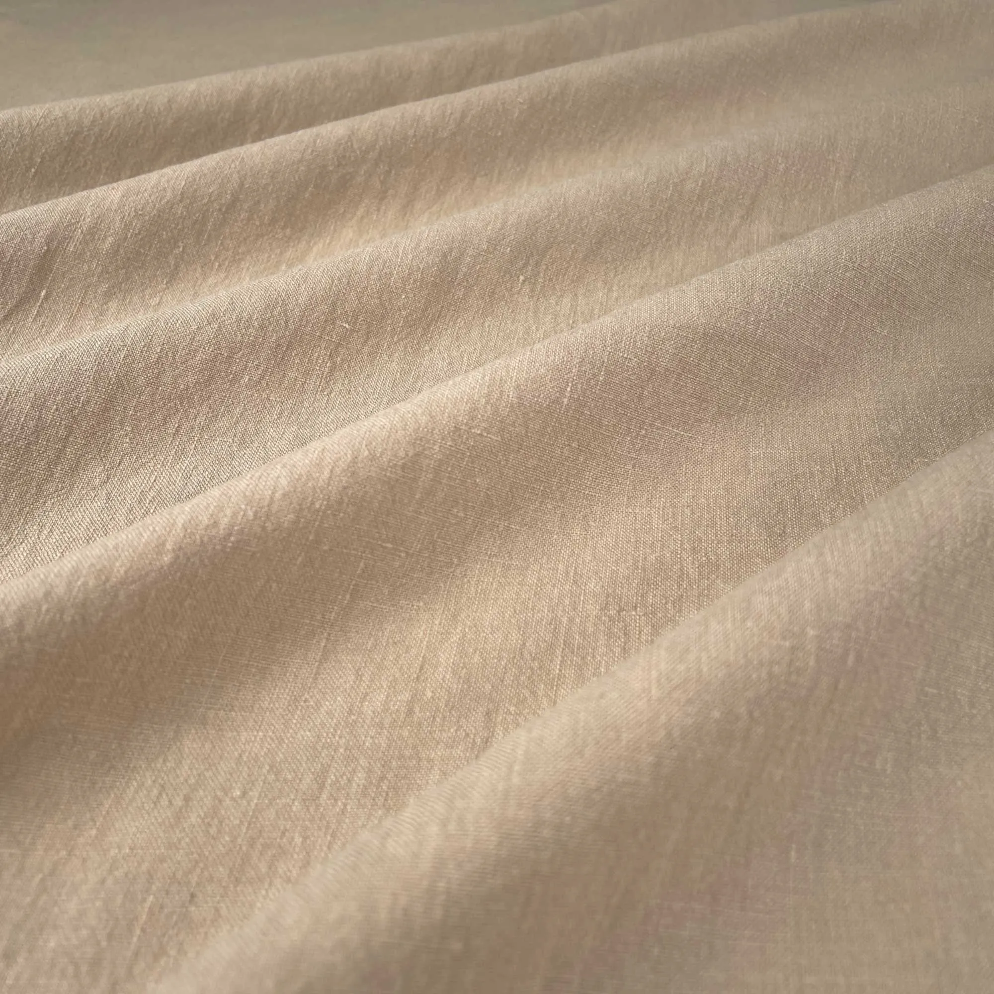Soft Washed Lightweight Linen Fabric in Latte