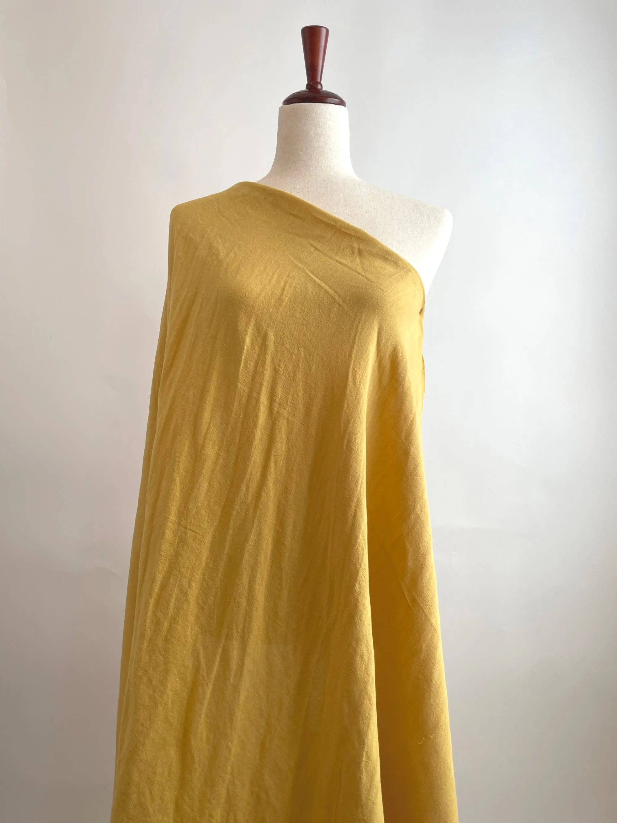 Soft Washed Lightweight Linen Fabric in Lemon