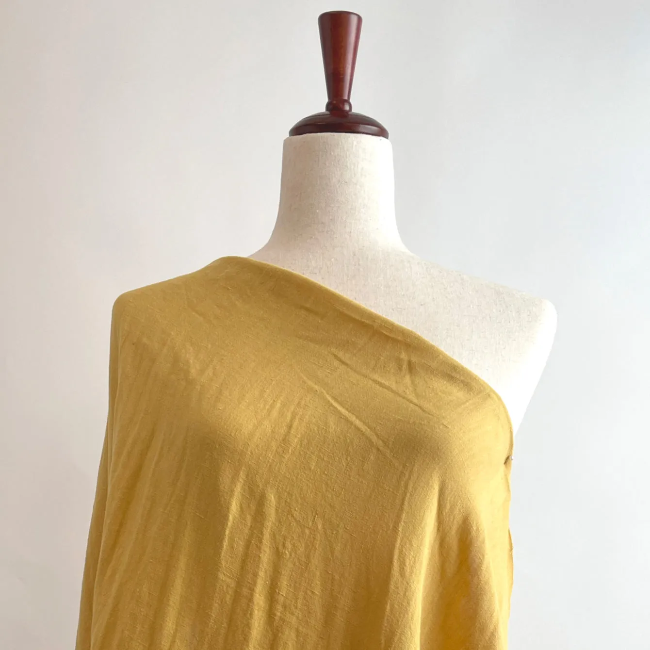 Soft Washed Lightweight Linen Fabric in Lemon