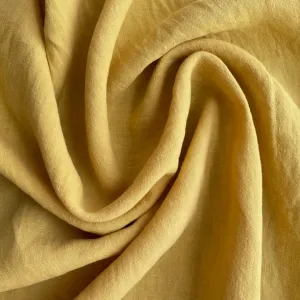 Soft Washed Lightweight Linen Fabric in Lemon