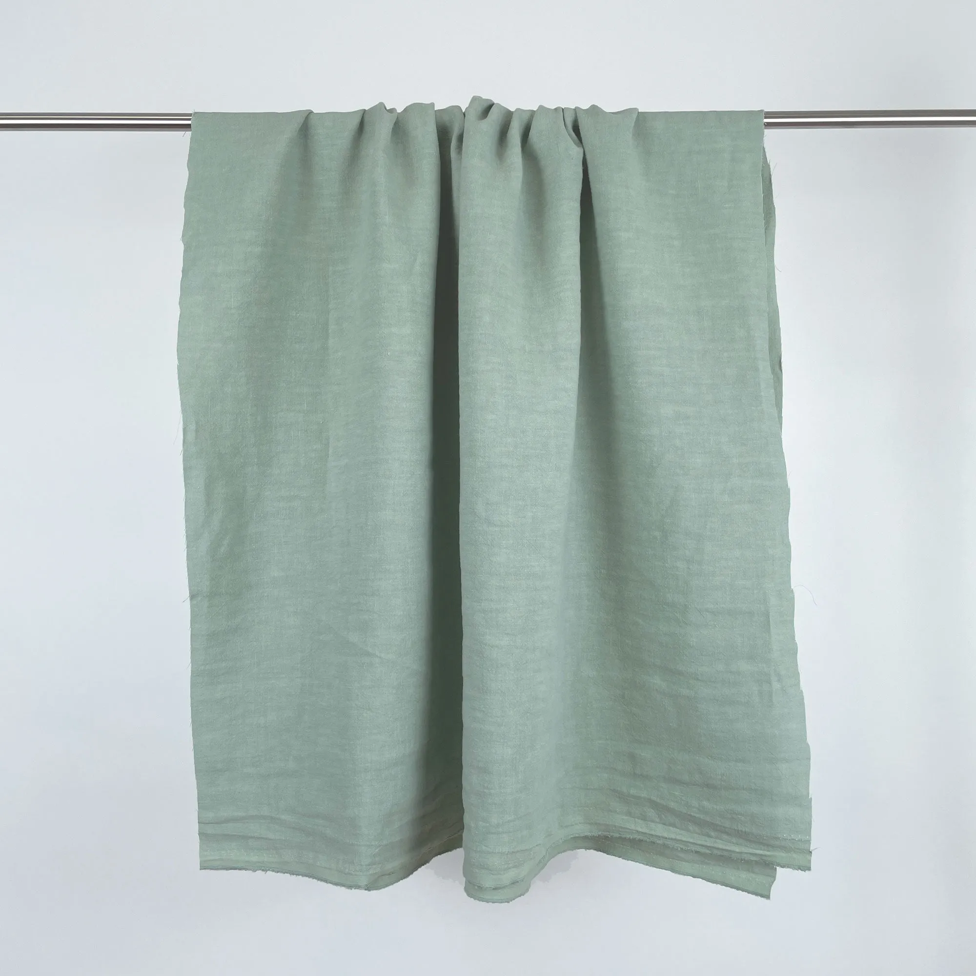 Soft Washed Lightweight Linen Fabric in Mint