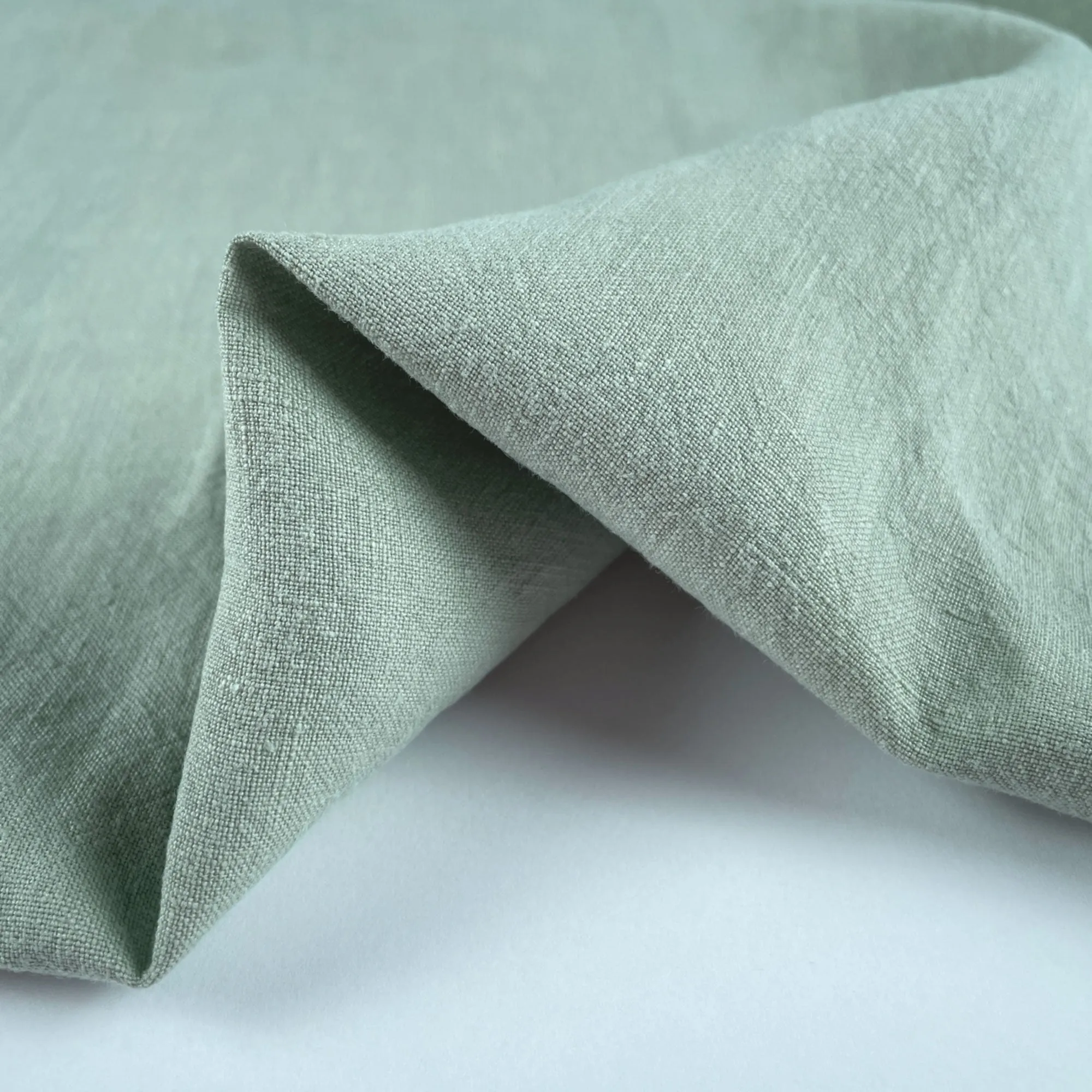 Soft Washed Lightweight Linen Fabric in Mint