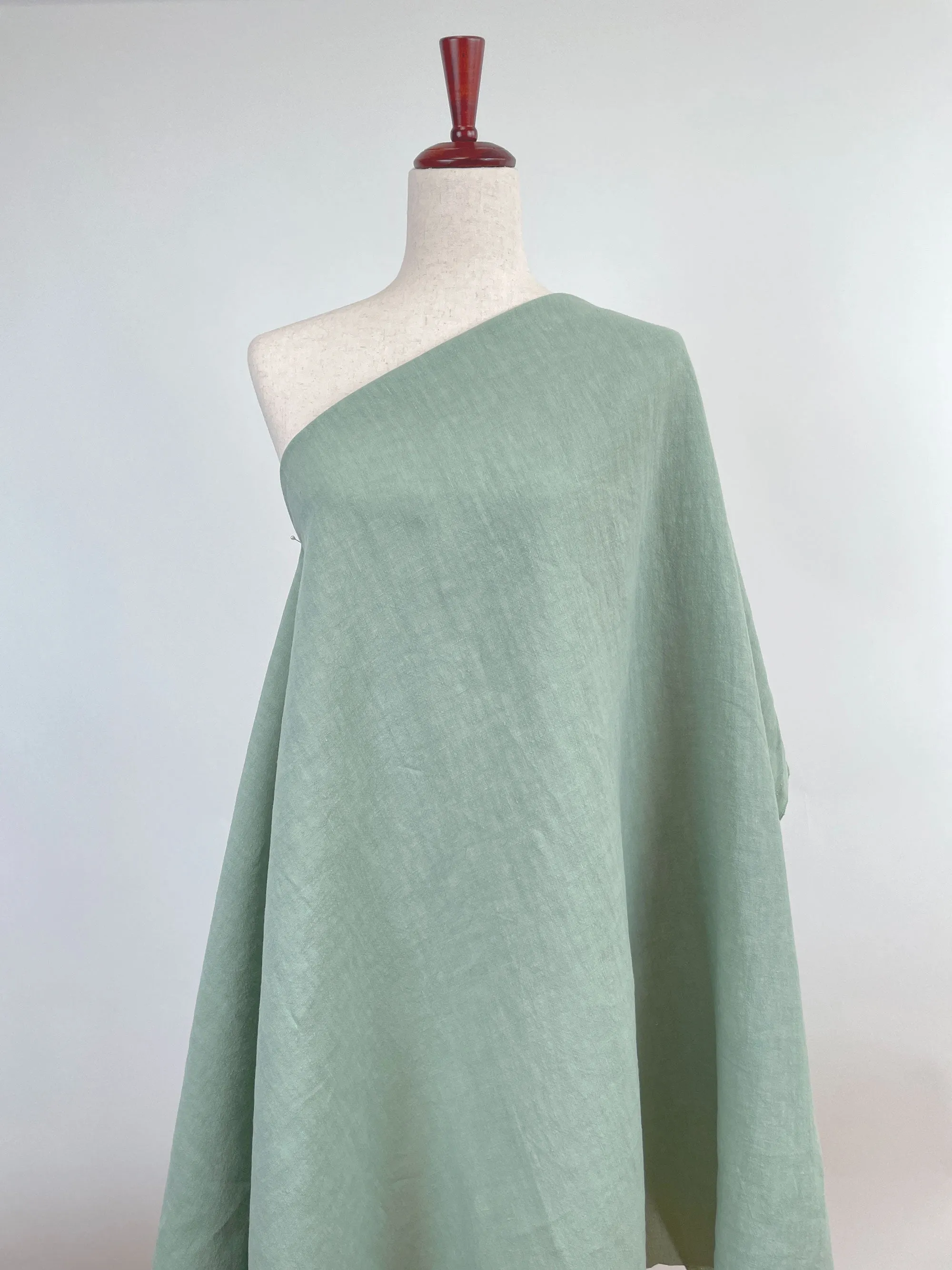 Soft Washed Lightweight Linen Fabric in Mint