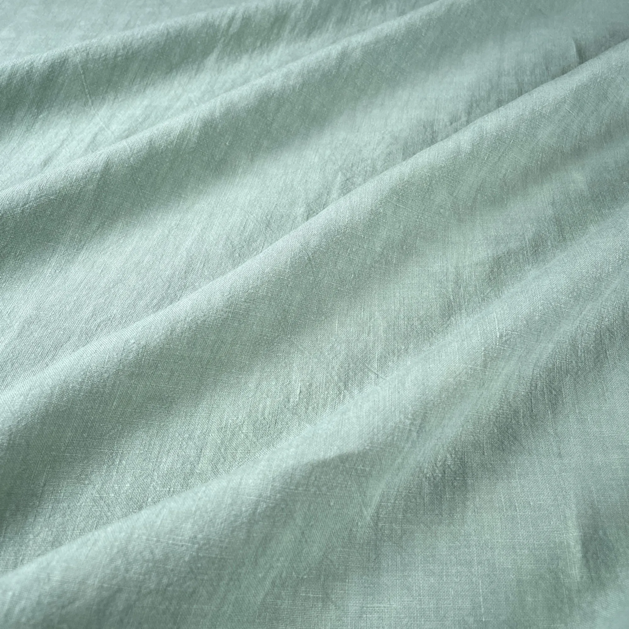 Soft Washed Lightweight Linen Fabric in Mint
