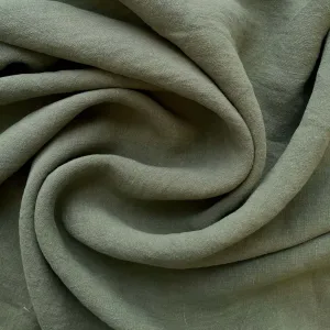 Soft Washed Lightweight Linen Fabric in Moss