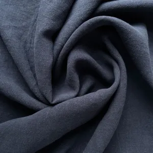 Soft Washed Lightweight Linen Fabric in Navy