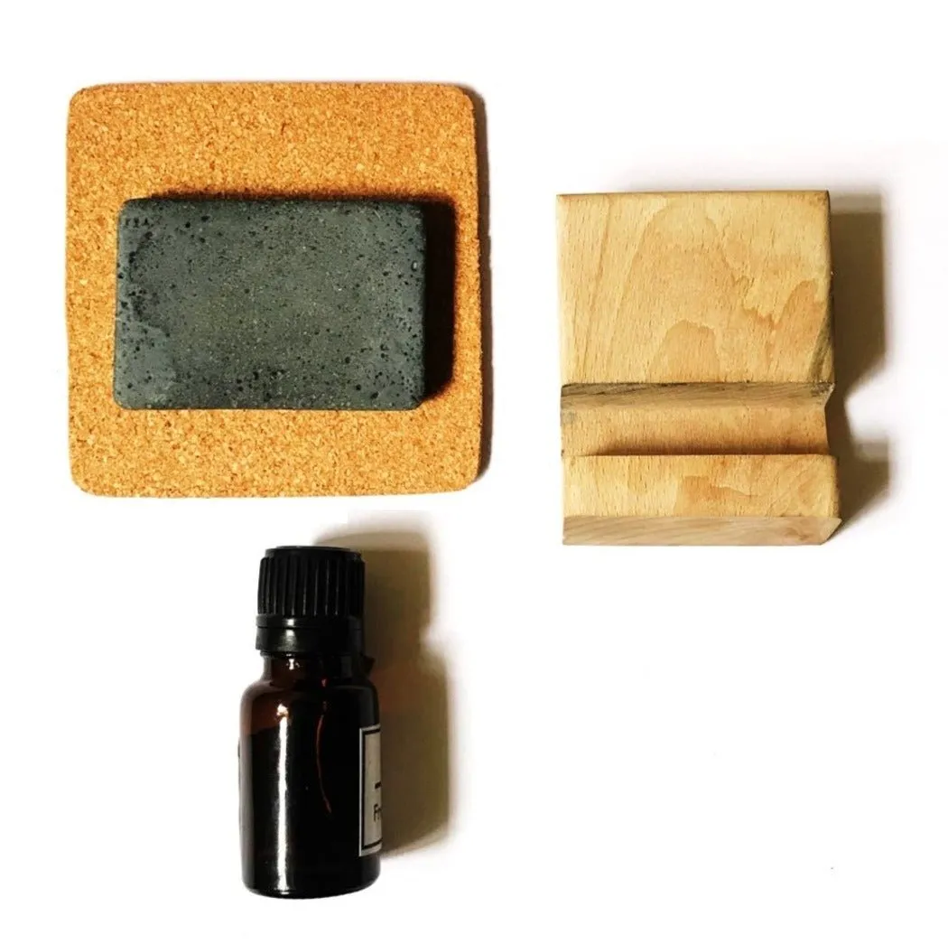 Stone freshener with wooden holder-Exotic Musk fragrance
