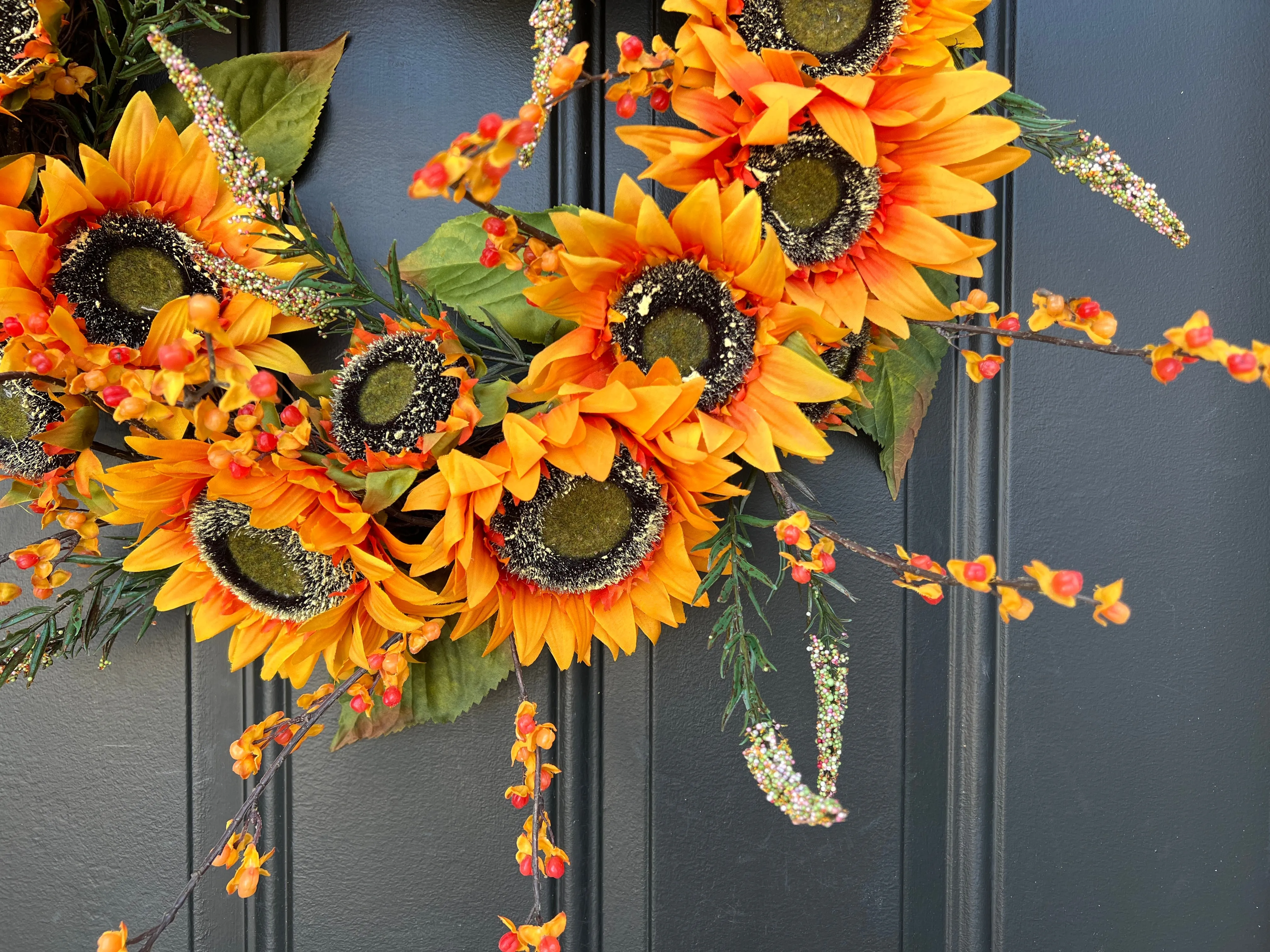 Sunny Greetings Autumn Sunflower Wreath