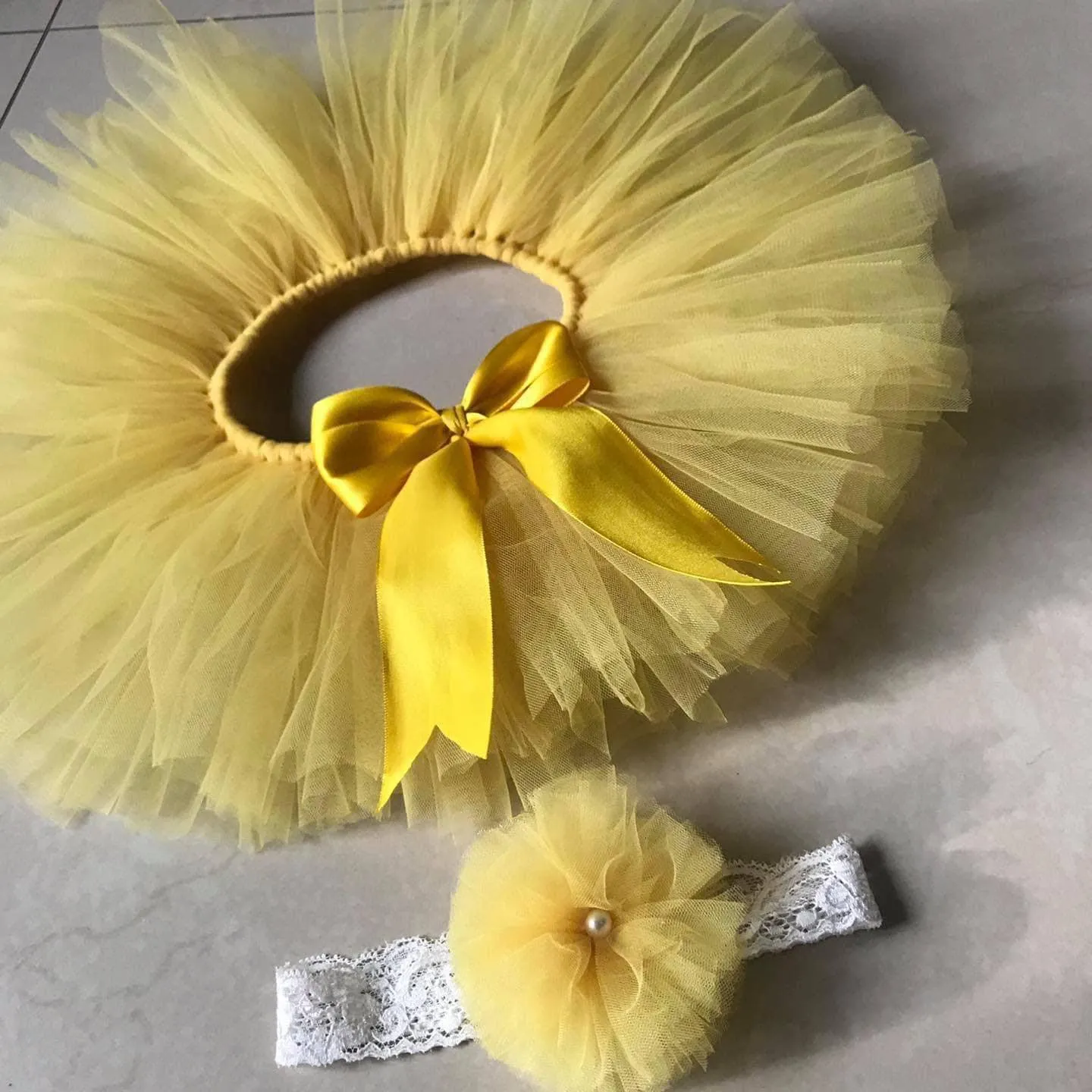 Sunshine Charm Tulle Tutu and Hair Accessory Set
