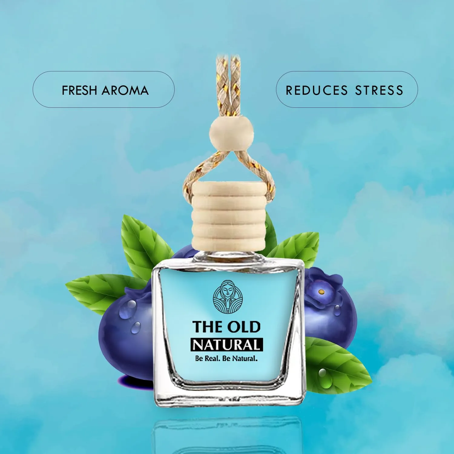 The Old Natural Car Air Freshener with Essential Oils Fragrance in Glass bottle with Wooden Diffuser Lid | 10ml (Mystic Berry - Pack of 1, 10ml)