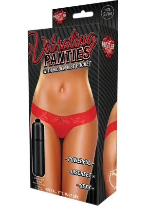 Vibrating Lace Thong Red S/m