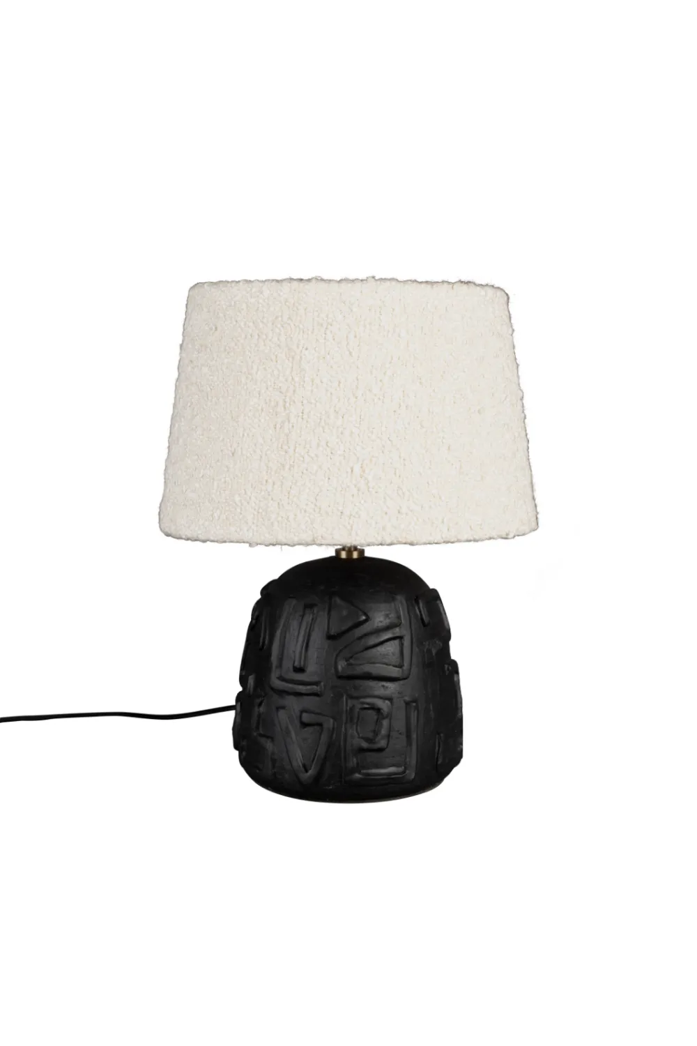 White Bouclé Table Lamp | Dutchbone Renzo