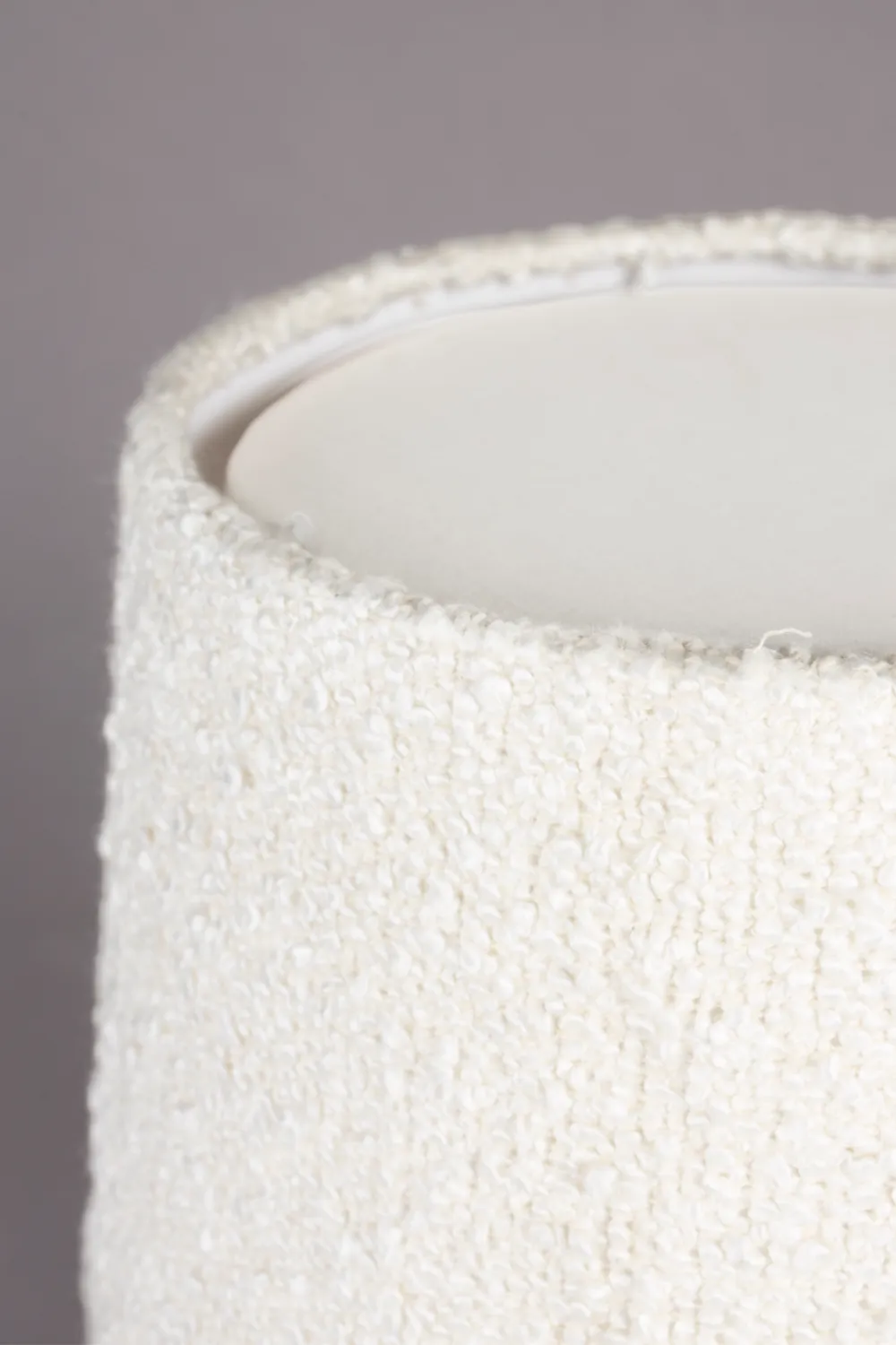 White Bouclé Table Lamp | Dutchbone Renzo