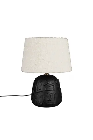 White Bouclé Table Lamp | Dutchbone Renzo